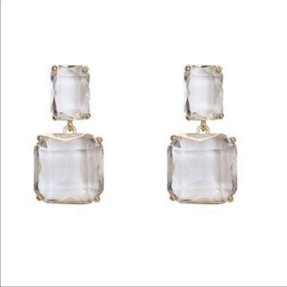 #41 NEW Clear Crystal Statement Earrings - Picture 4 of 6